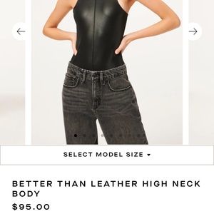 BETTER THAN LEATHER high neck bodysuit